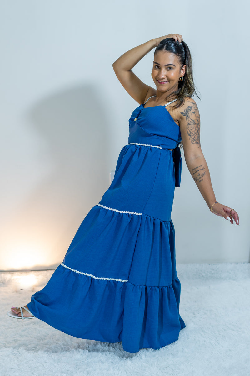 Vestido Longo Azul