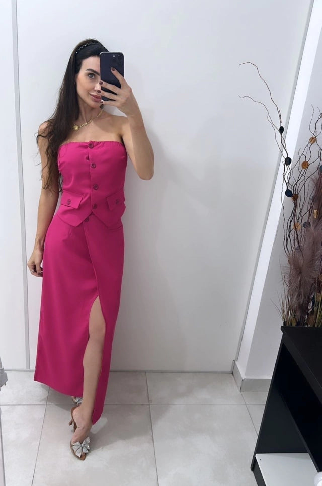 Conjunto Saia e  Cropped sem Manga